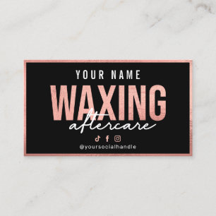 Rose Gold Waxing Aftercare Card