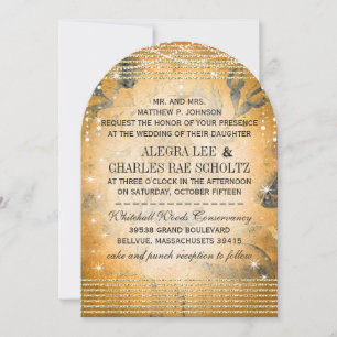 Rose Gold Wedding Chalkboard Under the Stars Invitation