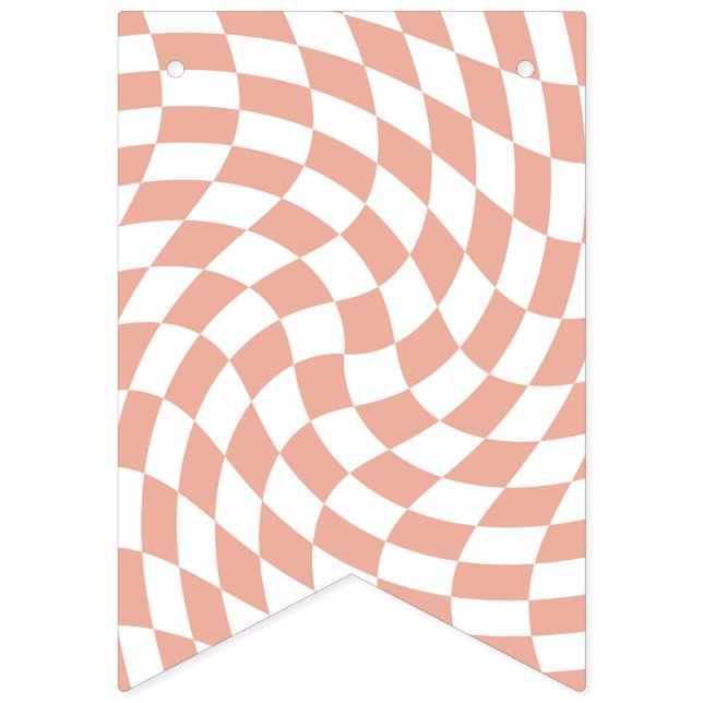 Rose Gold Wedding Collection Check Chequered Bunting (First Flag)