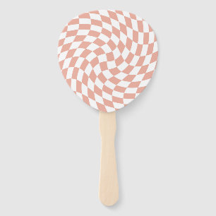 Rose Gold Wedding Collection Check Chequered Hand Fan