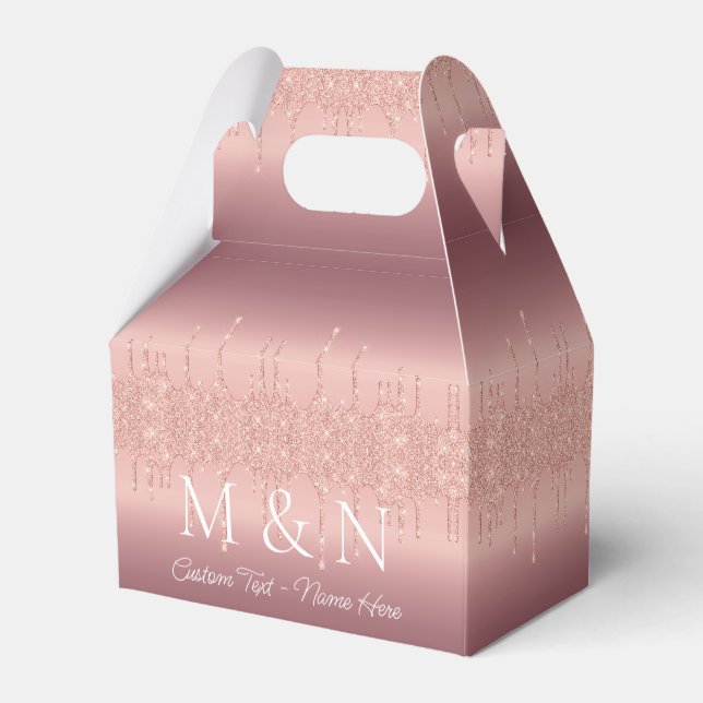 Rose Gold Wedding Favour or Gift Boxes Personalise (Back Side)