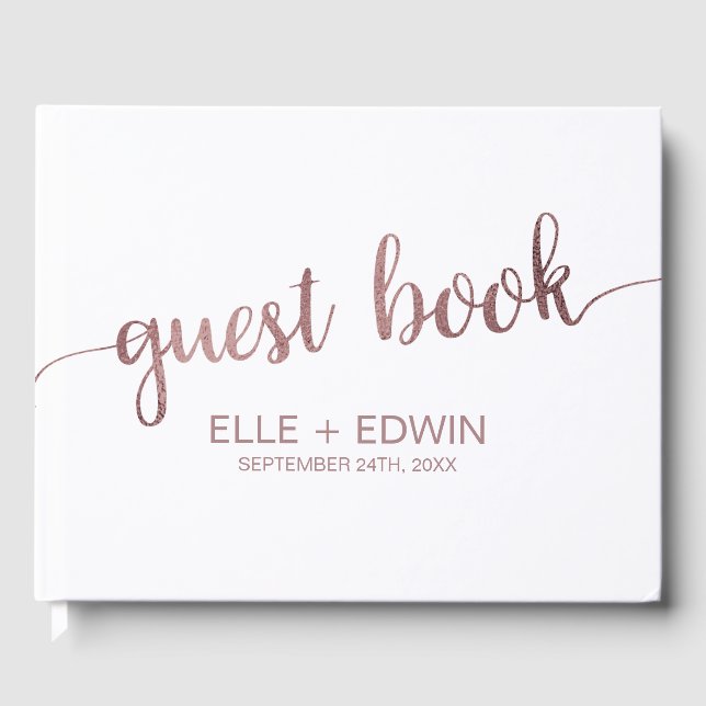 Rose Gold Wedding Guest Book (Front)