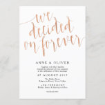 Rose Gold Wedding Invitation Rustic<br><div class="desc">Dreamy meets rustic with this simple and elegant wedding invitation. Add your own wording into the template below the beautiful script heading. Matching cards available or get in contact with us to have a custom piece made!</div>