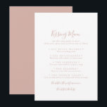 Rose Gold Wedding Kissing Menu Game Card<br><div class="desc">This rose gold wedding kissing menu game card is perfect for a modern wedding reception. The simple and elegant design features classic and fancy script typography in rose gold.</div>