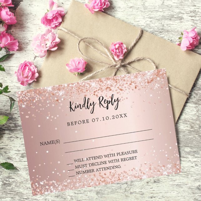 Rose gold wedding response RSVP (Creator Uploaded)