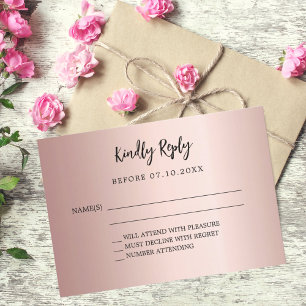 Rose gold wedding response RSVP