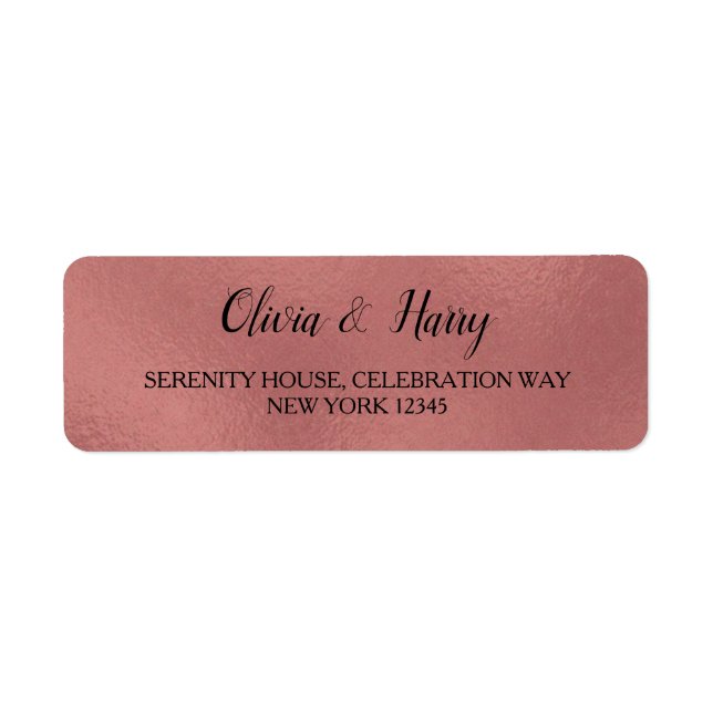 Rose Gold | Wedding Return Address Labels (Front)