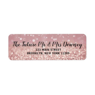 Rose Gold Wedding Return Address Labels