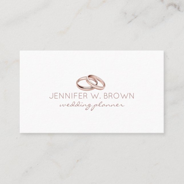 Rose gold Wedding Ring Jewellery Business Card (Front)