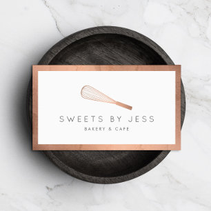 Rose Gold Whisk Bakery Business Card