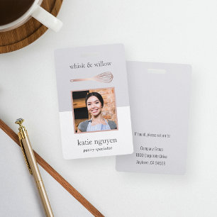 Rose Gold Whisk Bakery / Caterer Employee Photo ID Badge