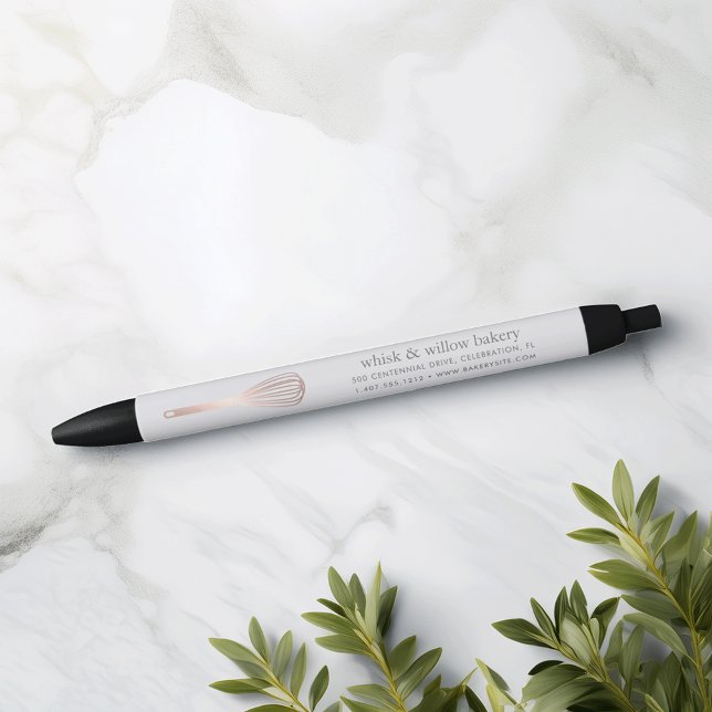 Rose Gold Whisk | Bakery or Catering Business Black Ink Pen (Creator Uploaded)