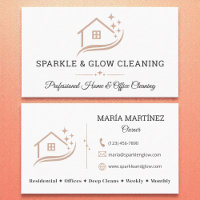 Rose Gold White Cleaning Service House Sparkle
