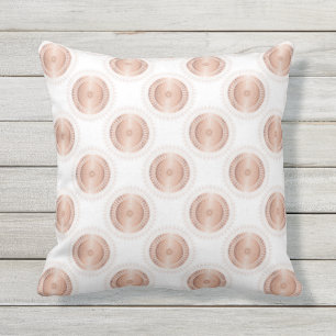 Rose Gold White Dots Pattern Cushion