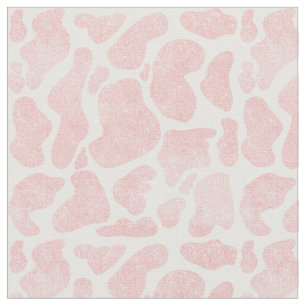Rose Gold white Large Cow Spots Animal Print Fabric
