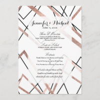 Rose Gold White Linear Triangle Abstract Pattern