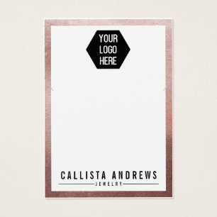 Rose Gold White Logo Necklace Display Card
