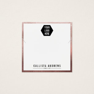 Rose Gold White Logo Necklace Display Card