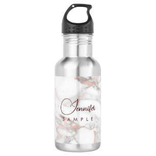 Rose Gold White Marble Best Template Monogram 532 Ml Water Bottle