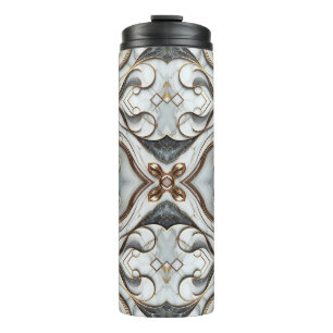 Rose Gold White Marble Luxurious Glam Thermal Tumbler