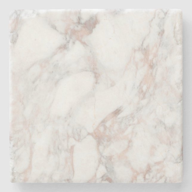 Rose Gold White Marble Template Elegant Trendy Stone Coaster (Front)