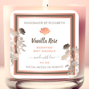 Rose Gold White Product Packaging Labels Flourish