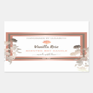Rose Gold White Product Packaging Labels Flourish
