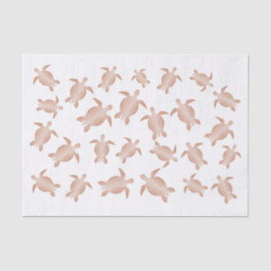 Rose Gold White Sea Turtles Tissue Paper