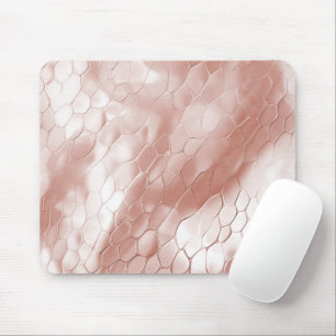 Rose Gold White Snake Skin Mouse Mat