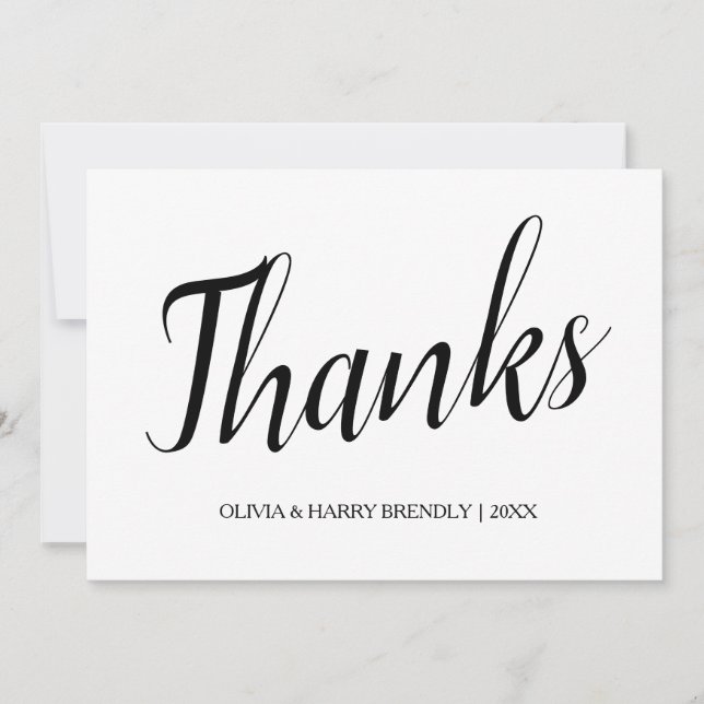 Rose Gold | White Wedding Thank You Invitation (Front)