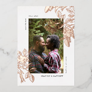 Rose Gold Wild Rose Modern Elegance Save the Date