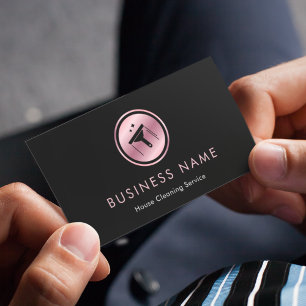 Rose Gold Window Cleaning Logo Cleaner Sparkling Business Card