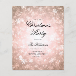 Rose Gold Winter Holiday Invite Program & Menu