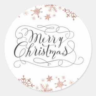 Rose Gold Winter Wonderland Christmas Stickers