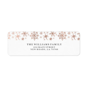 Rose Gold Winter Wonderland Mailing Labels