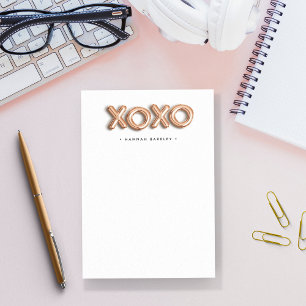 Rose Gold XOXO Personalized Post-it Notes