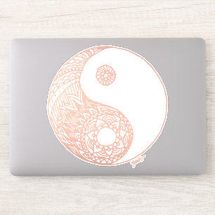 Rose Gold Yin Yang Doodle Art Patterns