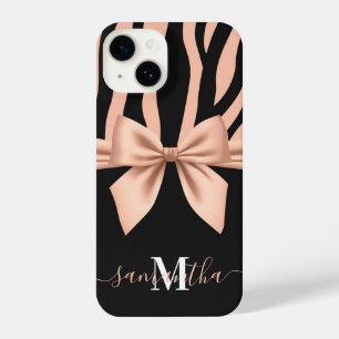 Rose Gold Zebra Print iPhone 14 Case