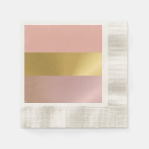 Rose Goldblush Paper Napkins, Coined Cocktail Napkin