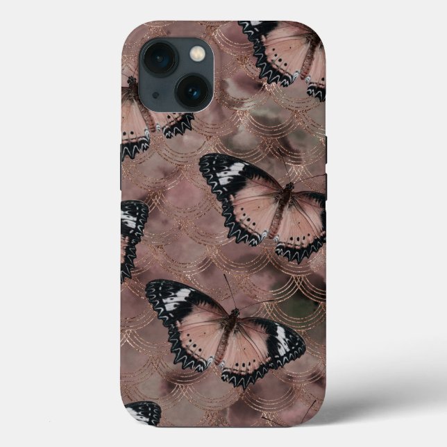 Rose Golden Butterfly Dance 1 Case-Mate iPhone Case (Back)
