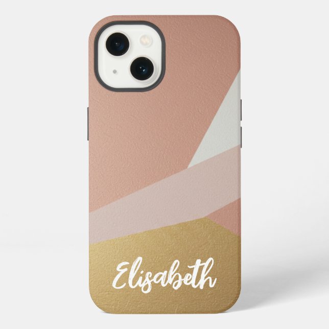 Rose Golden Hour Geometry Custom iPhone Case (Back)