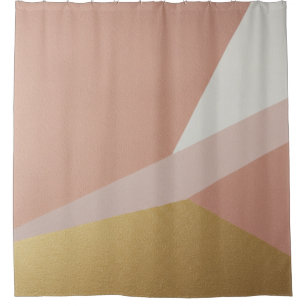 Rose Golden Hour Geometry Shower Curtain
