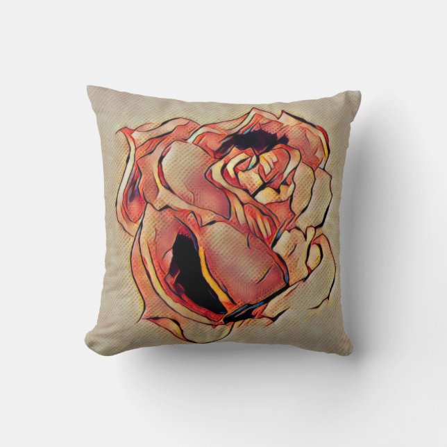 Rose Golden Throw Pillow (Front)
