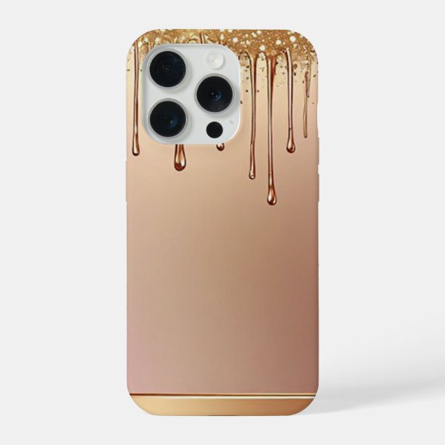 ✨ Rose Goldr Drip Elegance Over Gold Metallic Gl iPhone Case (Back)