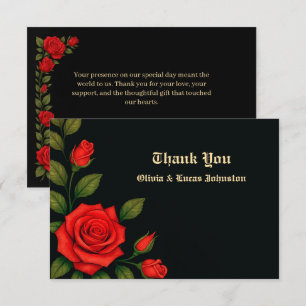 Rose Gothic Wedding Flat Thank You Card