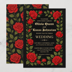 Rose Gothic Wedding Invitation