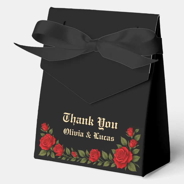 Rose Gothic Wedding Tent Favour Box (Front)
