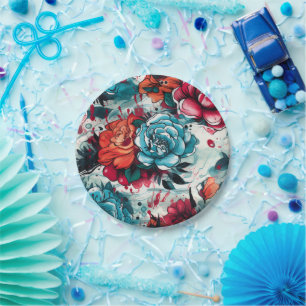 Rose Graffiti Urban Streetwear  Paper Plate