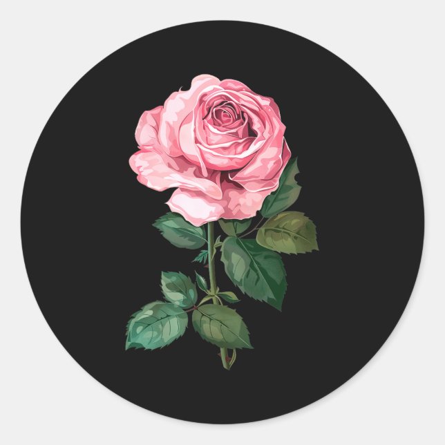 Rose Graphic Premium Tri-blend  Classic Round Sticker (Front)