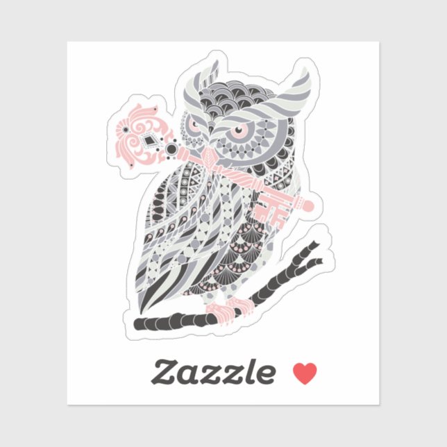Rose Great Horned Owl Sticker (Sheet)